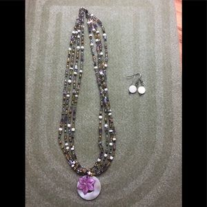 Handmade necklace and earrings